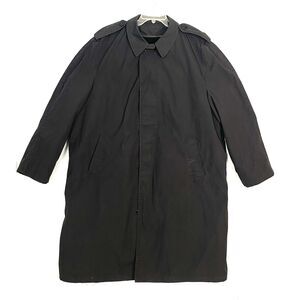 US Navy All Weather Trench Coat W/ Removable Liner Mens 48R Black Button Up